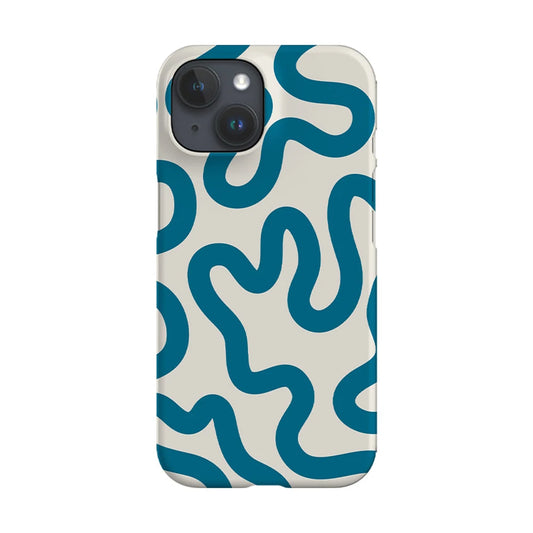 Blue Swirl Lines Abstract Phone Case for iPhone