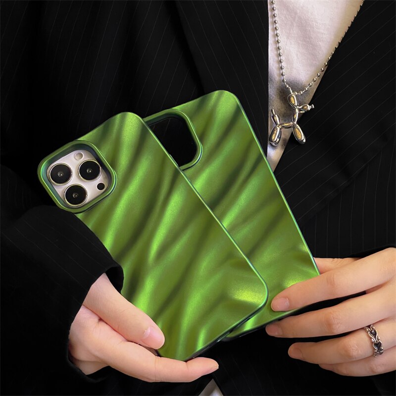 Matte Green Texture Case For iPhone 14 13 12 11 Pro Max