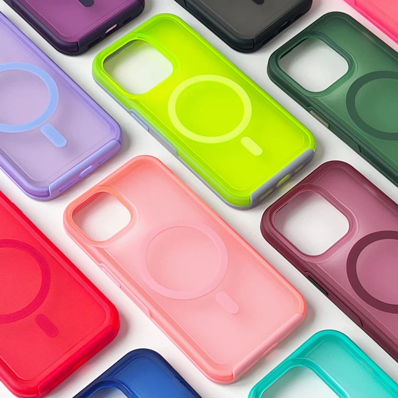 Magnetic Neon Translucent Phone Case for iPhone