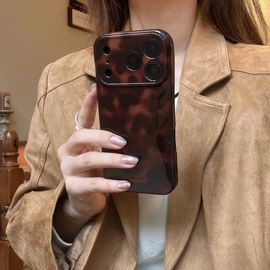Retro Brown Leopard Pattern Phone Case for iPhone