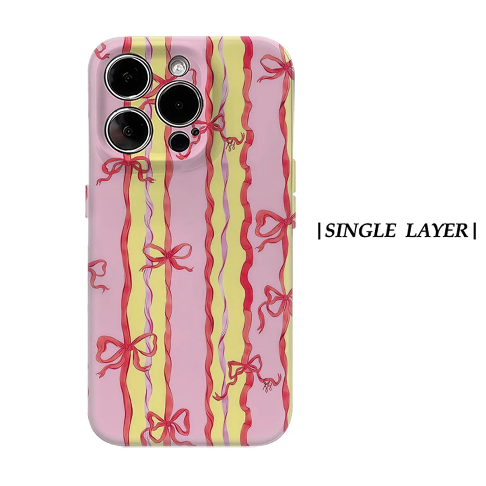 Magsafe Pink Yellow Bow Ribbon Phone Case for IPhone