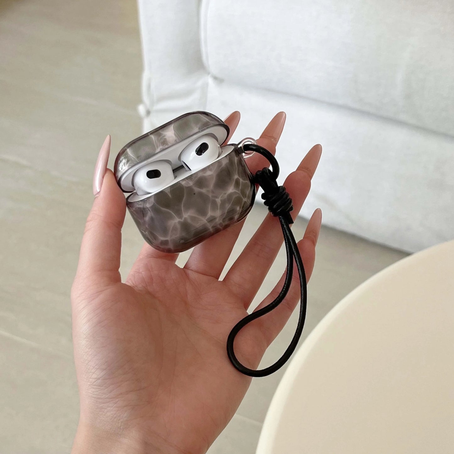 Water Ripple Pendant Earphone Case for Airpods