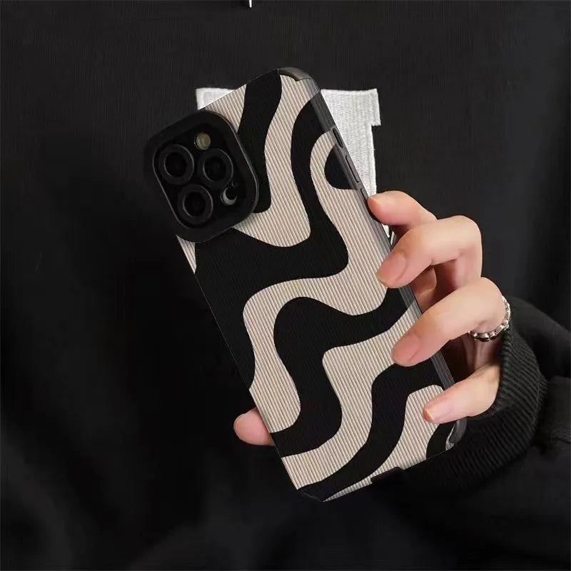 Fashion Zebra Stripe Case For iPhone 15 14 13 12 11 Pro Max XR 8 7 Plus