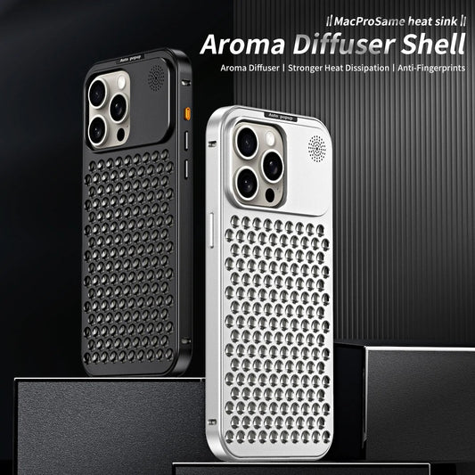 Luxury Aluminum Aromatherapy Cooling Phone Case for iPhone