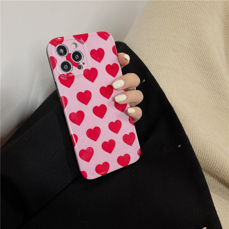 Pink Red Hearts Case For iPhone 13 12 11 Pro Max X XR XS Max 7 8 Plus